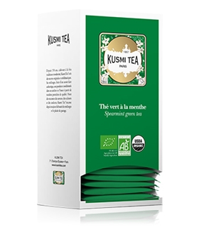 The vert a la menthe Bio Etui carton 25 sachets KusmiPro 50 g