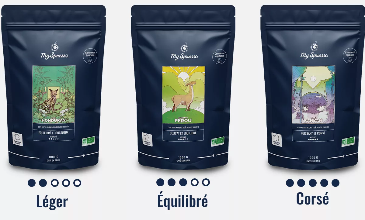 café pour entreprise intensité niveaux