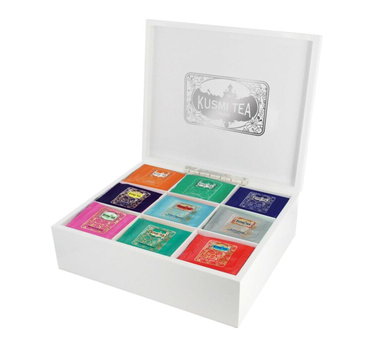Coffret bois laqué blanc 9 cases