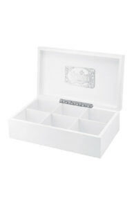 Coffret bois laqué blanc 6 cases